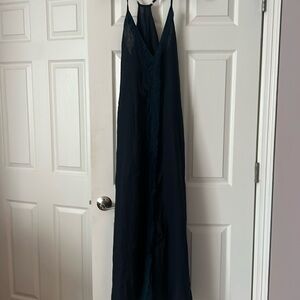 Navy blue linen dress purchased in Mexico.